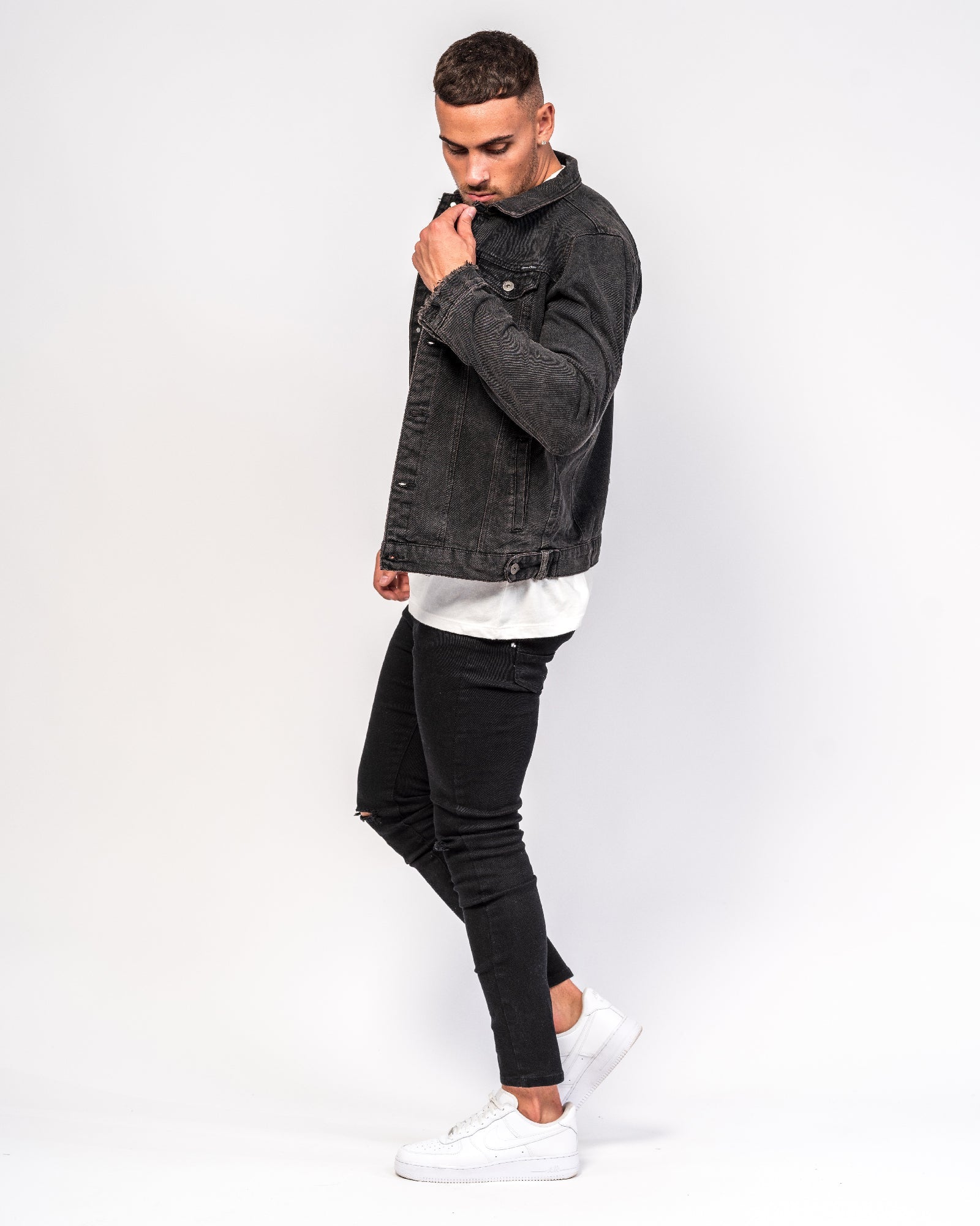 LNP Light Black Ripped Logan Skinny Jeans - Liquor n Poker