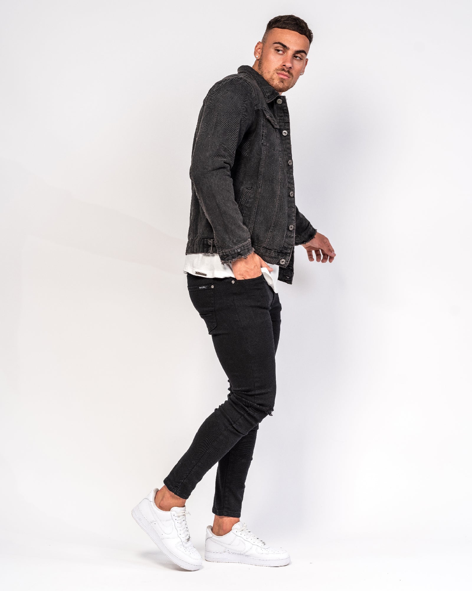 LNP Light Black Ripped Logan Skinny Jeans - Liquor n Poker