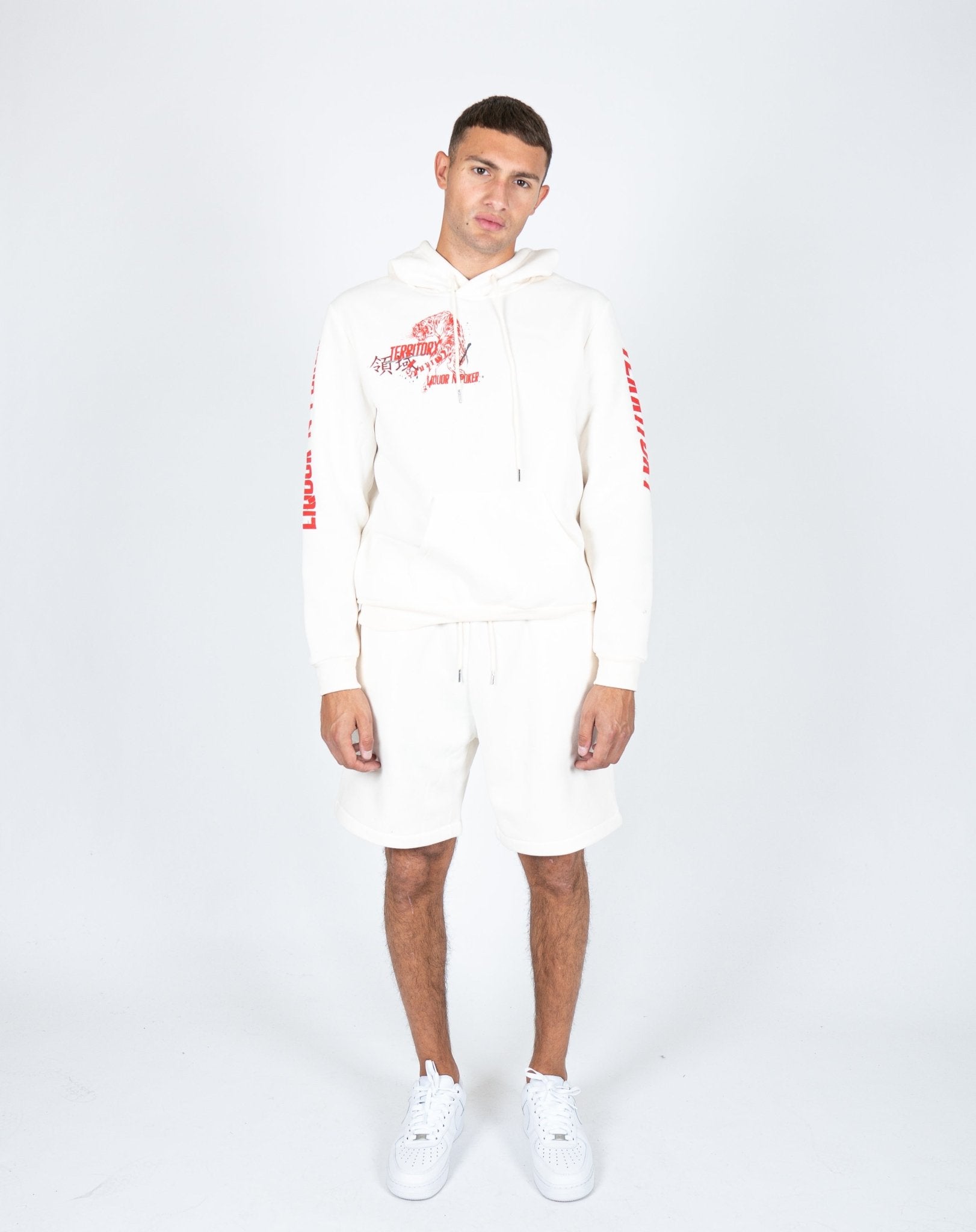 LNP OFF WHITE UNISEX JERSEY SHORTS - Liquor n Poker