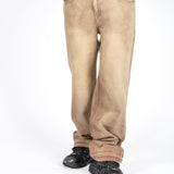 LNP SAND BROWN BARREL VARSITY JEANS - Liquor n Poker