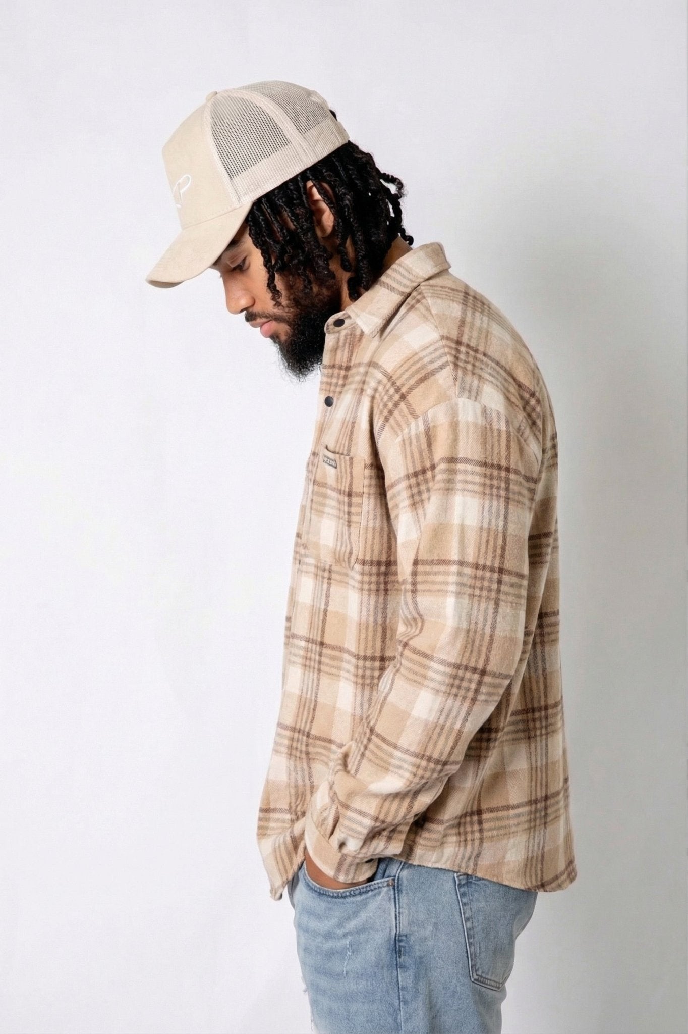 LNP Stone Oversized Flannel Shirt - Liquor n Poker