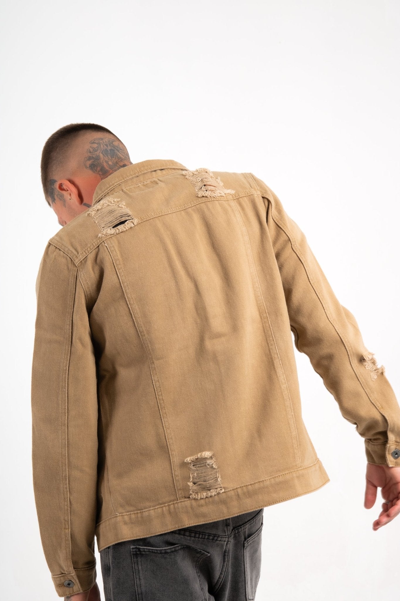 LNP Tan Distressed Norton Trucker Jacket - Liquor n Poker