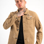 LNP Tan Distressed Norton Trucker Jacket - Liquor n Poker