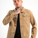 LNP Tan Distressed Norton Trucker Jacket - Liquor n Poker