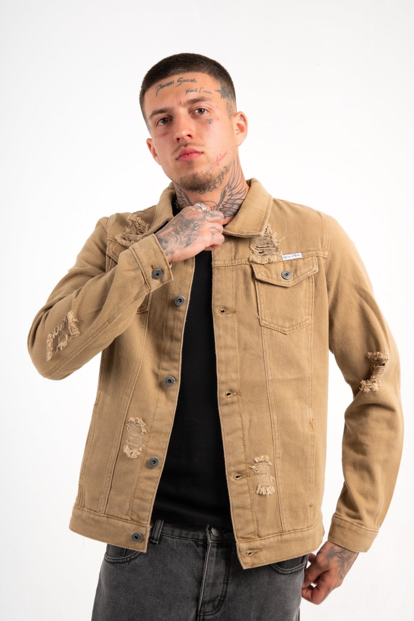 LNP Tan Distressed Norton Trucker Jacket - Liquor n Poker