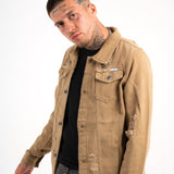 LNP Tan Distressed Norton Trucker Jacket - Liquor n Poker