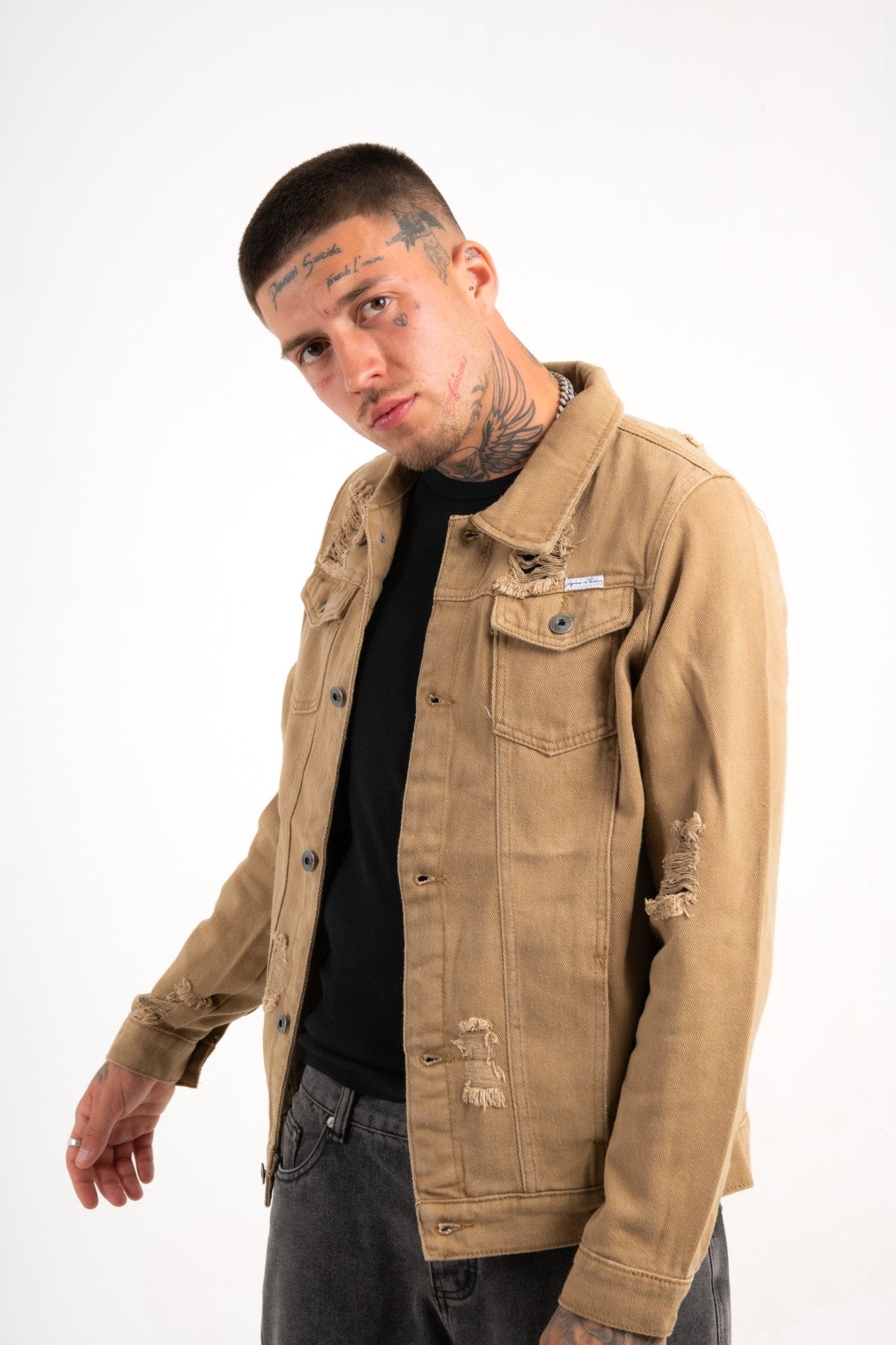 LNP Tan Distressed Norton Trucker Jacket - Liquor n Poker
