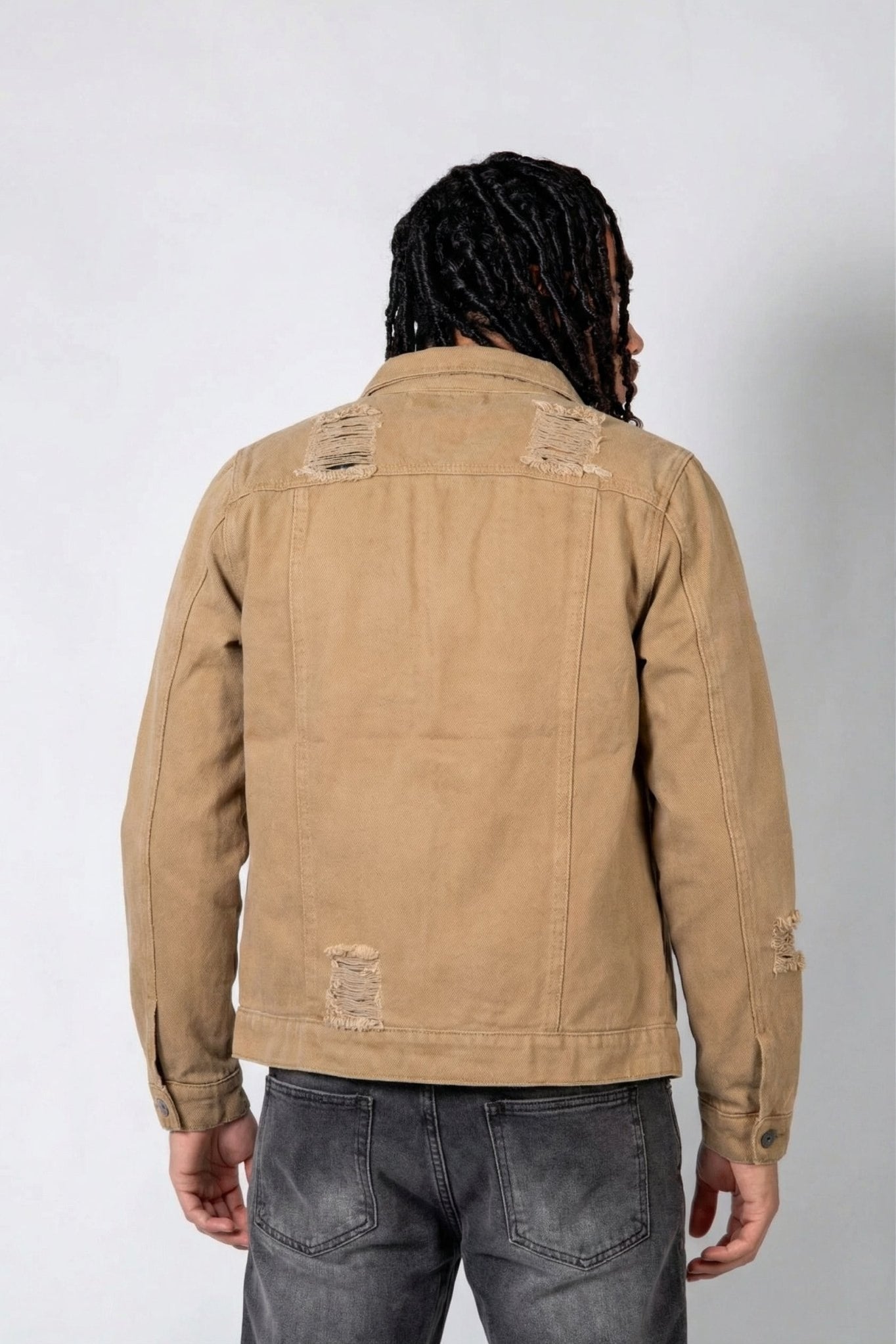 LNP Tan Distressed Norton Trucker Jacket - Liquor n Poker