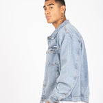LNP VINTAGE STONEWASH OVERSIZED BOXY DENIM JACKET - Liquor n Poker