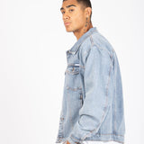 LNP VINTAGE STONEWASH OVERSIZED BOXY DENIM JACKET - Liquor n Poker