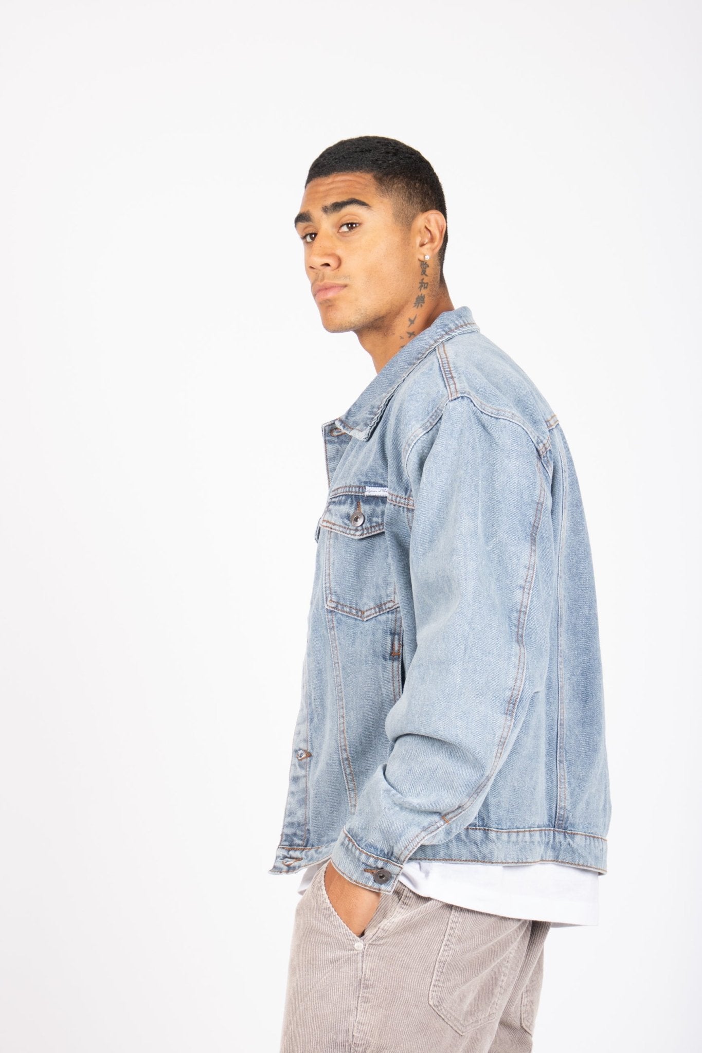 LNP VINTAGE STONEWASH OVERSIZED BOXY DENIM JACKET - Liquor n Poker