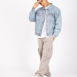 LNP VINTAGE STONEWASH OVERSIZED BOXY DENIM JACKET - Liquor n Poker