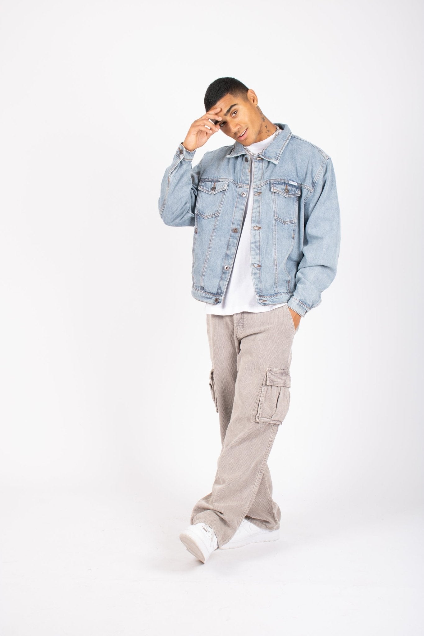 LNP VINTAGE STONEWASH OVERSIZED BOXY DENIM JACKET - Liquor n Poker