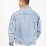 LNP VINTAGE STONEWASH OVERSIZED BOXY DENIM JACKET - Liquor n Poker