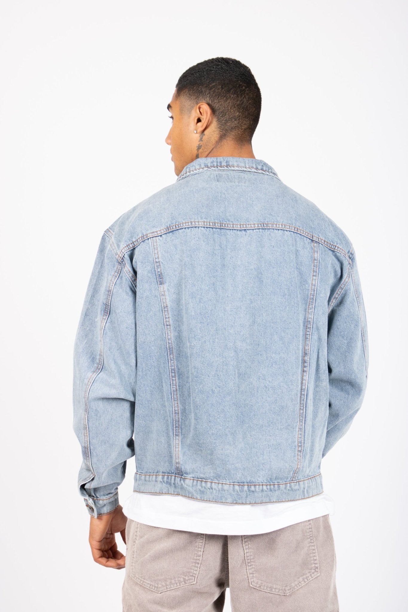 LNP VINTAGE STONEWASH OVERSIZED BOXY DENIM JACKET - Liquor n Poker