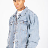 LNP VINTAGE STONEWASH OVERSIZED BOXY DENIM JACKET - Liquor n Poker