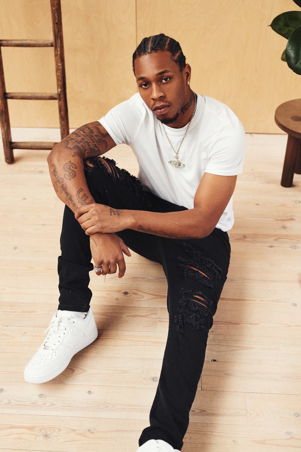 Logan Stretch Skinny Fit Jeans With Rips In Black - Liquor n Poker