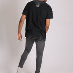 Logan Stretch Skinny Jeans In Washed Black With Distressing - Liquor n Poker