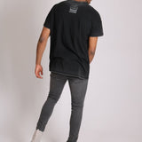 Logan Stretch Skinny Jeans In Washed Black With Distressing - Liquor n Poker