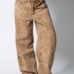 LOLA – Brown Acid Wash Baggy Horseshoe Jeans - Liquor n Poker
