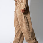 LOLA – Brown Acid Wash Baggy Horseshoe Jeans - Liquor n Poker