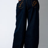 LOLA – Raw Indigo Baggy Pleated Horseshoe Jeans - Liquor n Poker