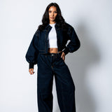 LOLA – Raw Indigo Baggy Pleated Horseshoe Jeans - Liquor n Poker