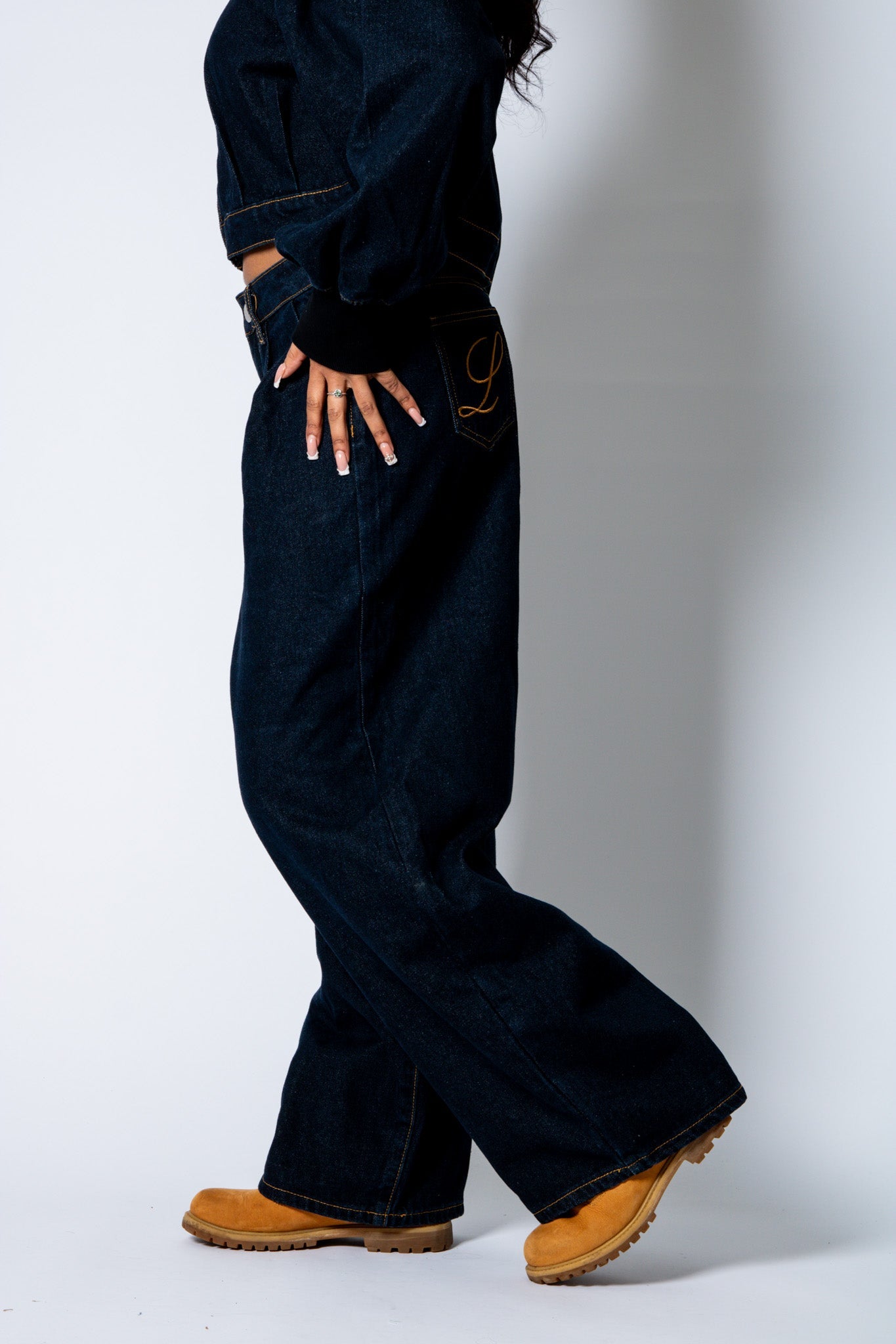 LOLA – Raw Indigo Baggy Pleated Horseshoe Jeans - Liquor n Poker