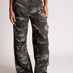 Low Rise Baggy Camo Cargos in Black/Grey Tonal - Liquor n Poker