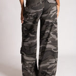 Low Rise Baggy Camo Cargos in Black/Grey Tonal - Liquor n Poker