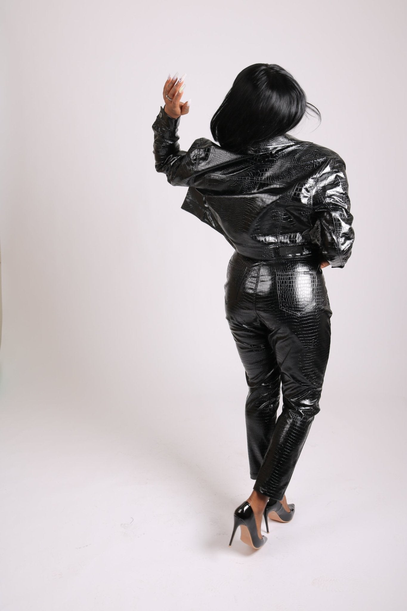 Mali Relaxed Crocodile Pu Vinyl Jacket - Liquor n Poker