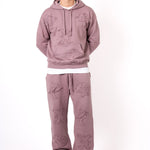 Mauve All Over 'Lnp' Frayed Motif Straight Leg Jogger - Liquor n Poker