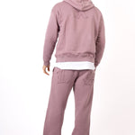 Mauve All Over 'Lnp' Frayed Motif Straight Leg Jogger - Liquor n Poker