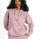 Mauve All Over 'Lnp' Motif Hoodie - Liquor n Poker