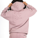 Mauve All Over 'Lnp' Motif Hoodie - Liquor n Poker