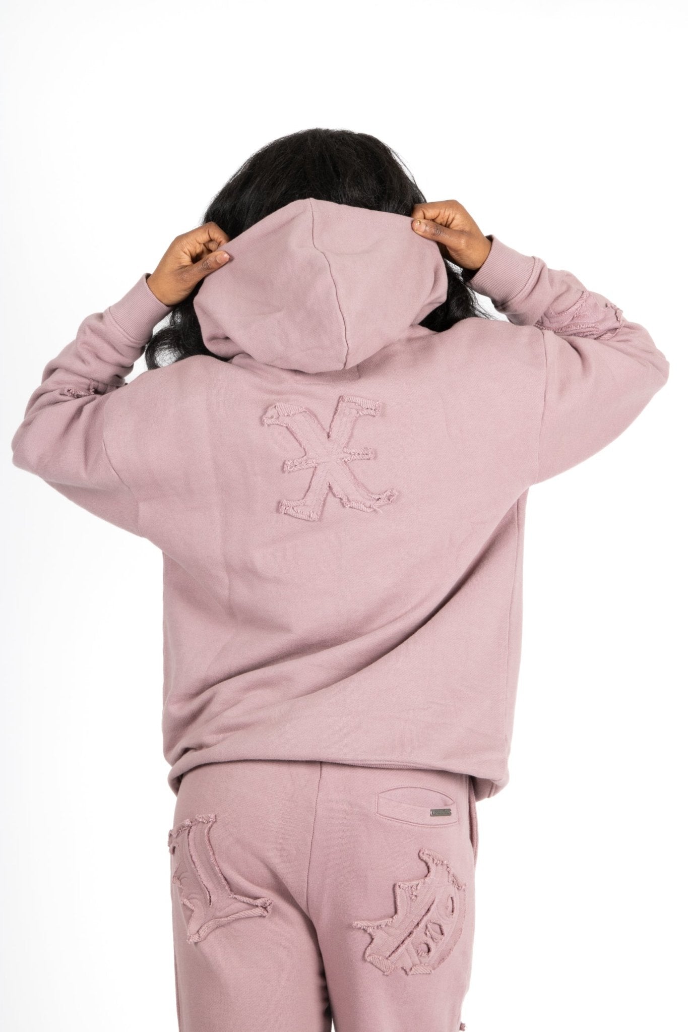 Mauve All Over 'Lnp' Motif Hoodie - Liquor n Poker