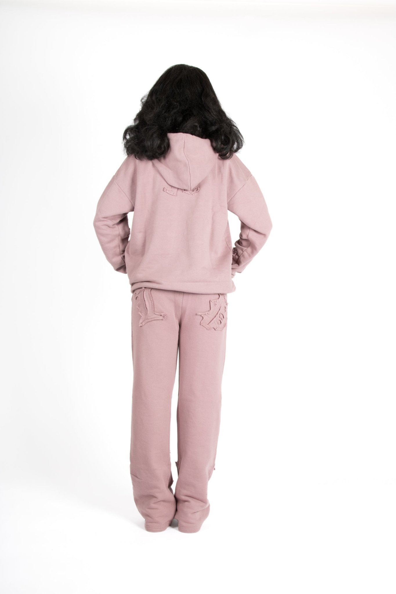 Mauve All Over 'Lnp' Motif Straight Leg Joggers - Liquor n Poker