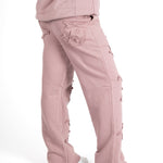 Mauve All Over 'Lnp' Motif Straight Leg Joggers - Liquor n Poker