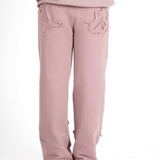 Mauve All Over 'Lnp' Motif Straight Leg Joggers - Liquor n Poker