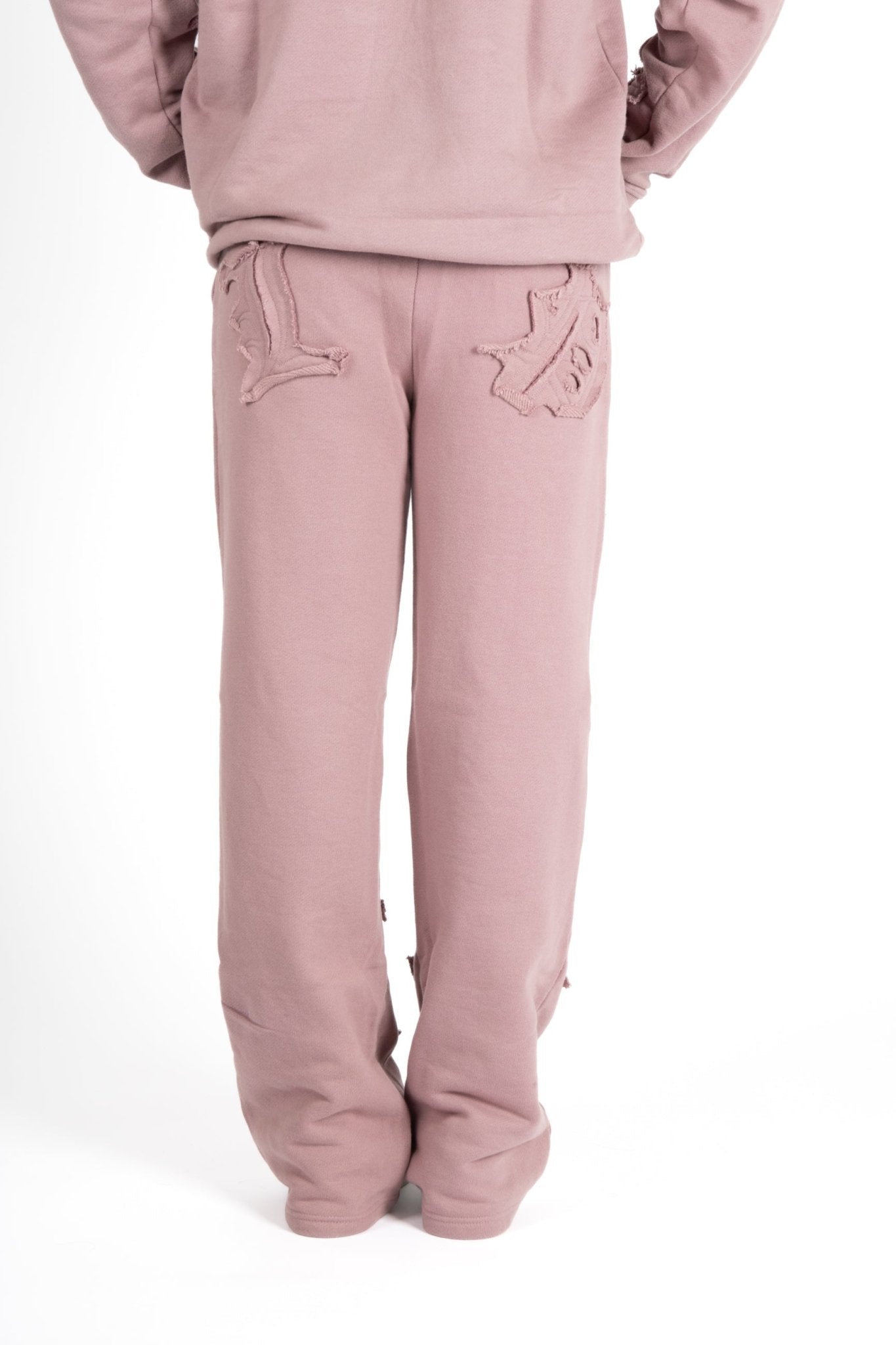 Mauve All Over 'Lnp' Motif Straight Leg Joggers - Liquor n Poker