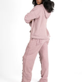 Mauve All Over 'Lnp' Motif Straight Leg Joggers - Liquor n Poker