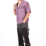 Mauve Motif Back Printed Bowling Shirt - Liquor n Poker