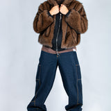 Maverick Brown Fur Hooded Jacket - Liquor n Poker