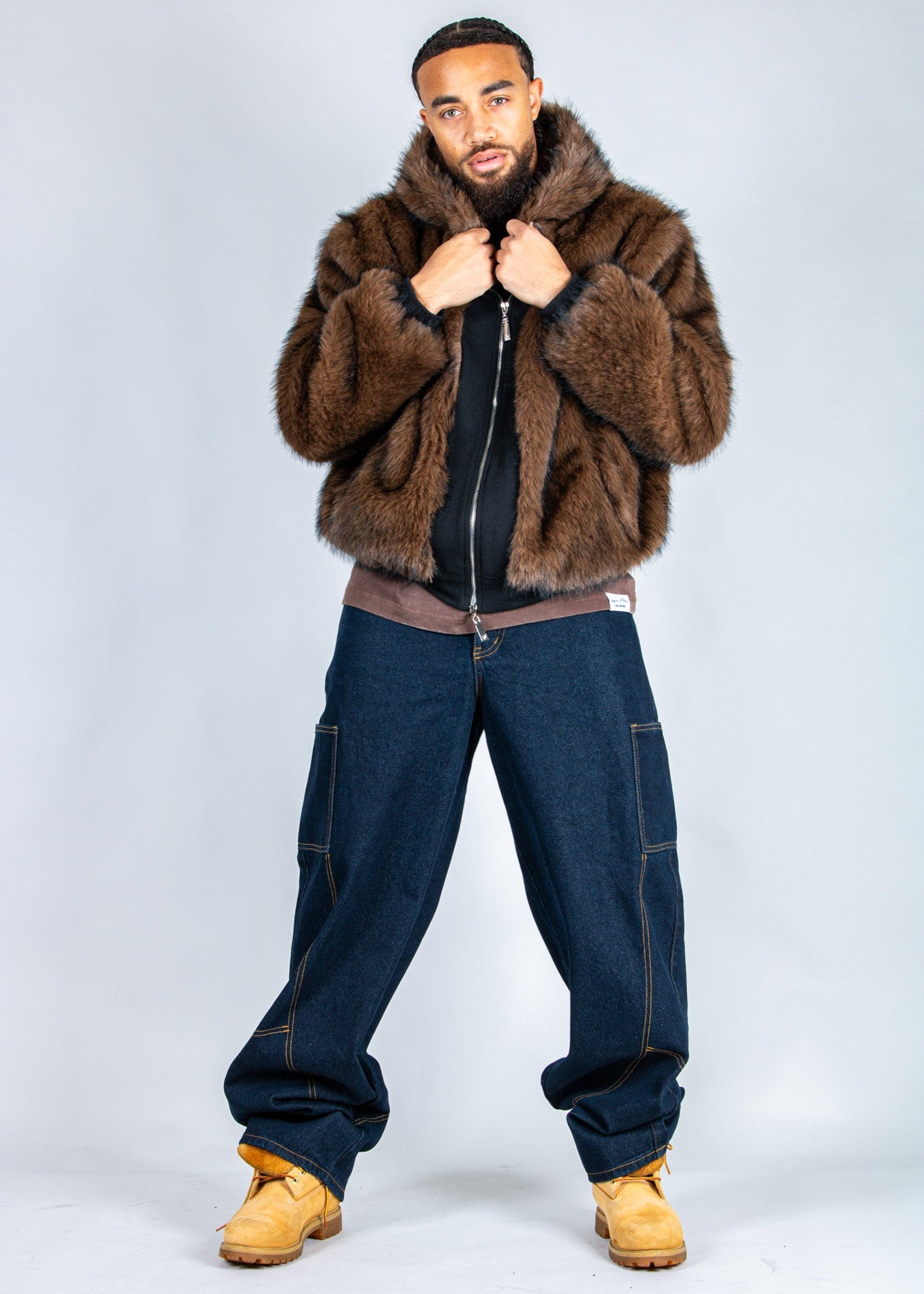 Maverick Brown Fur Hooded Jacket - Liquor n Poker