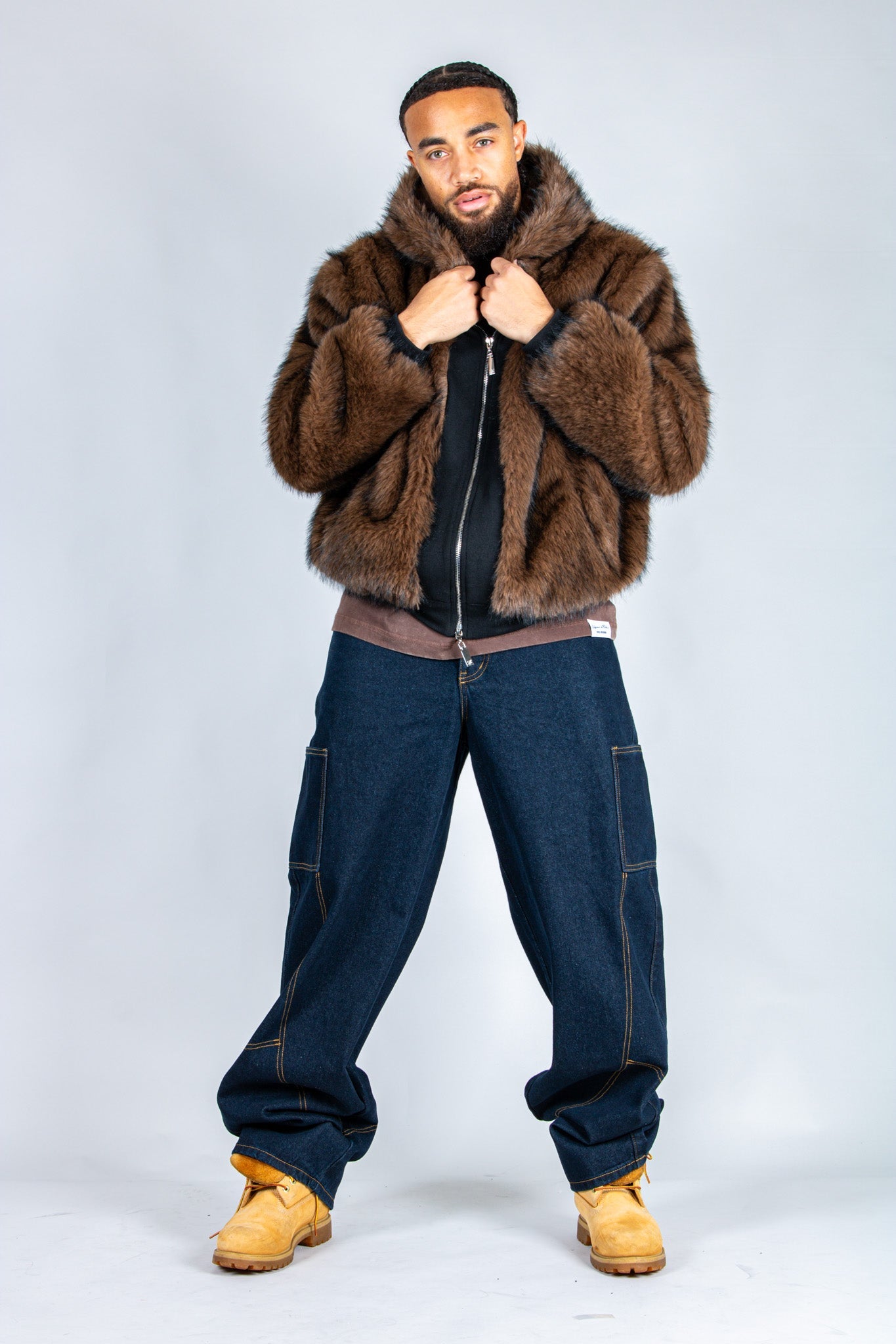 Maverick Brown Fur Hooded Jacket - Liquor n Poker