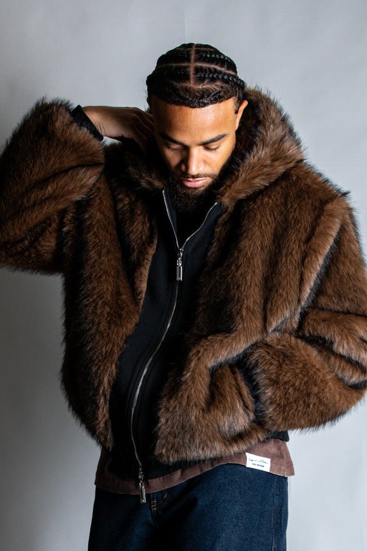 Maverick Brown Fur Hooded Jacket - Liquor n Poker