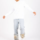 Metallic Faded Stonewash Straight Leg Jeans - Liquor n Poker