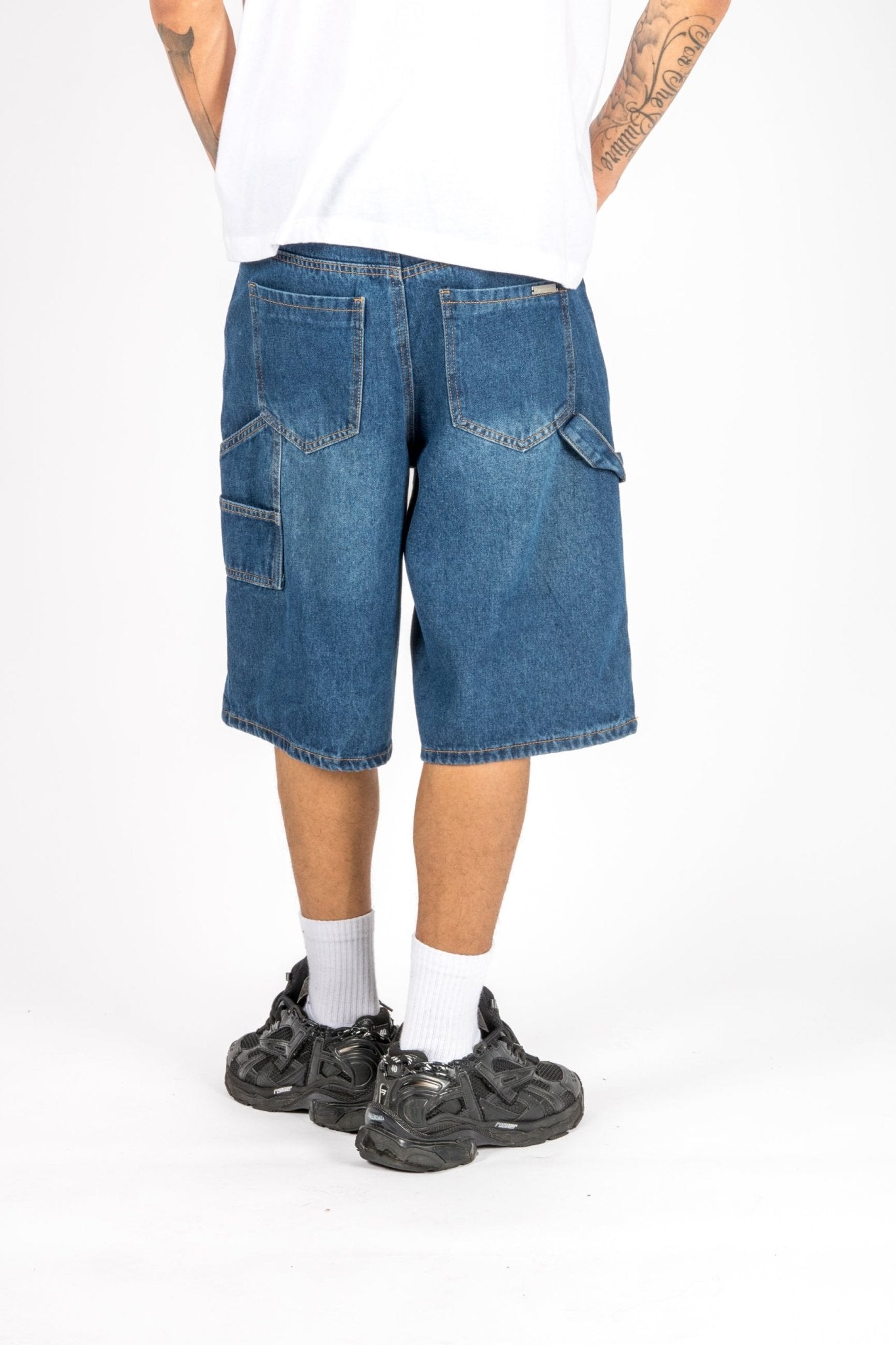 Mid Blue Relaxed Carpenter Jorts - Liquor n Poker