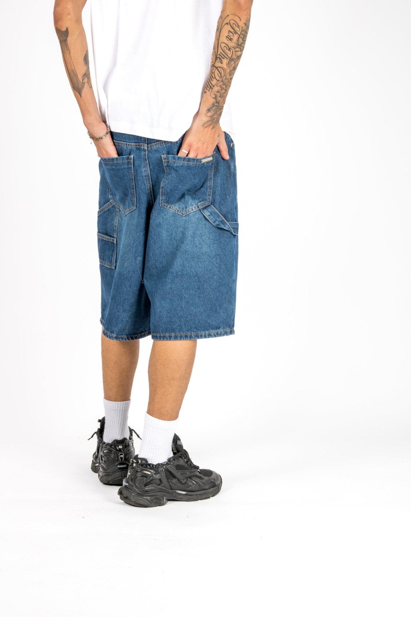 Mid Blue Relaxed Carpenter Jorts - Liquor n Poker