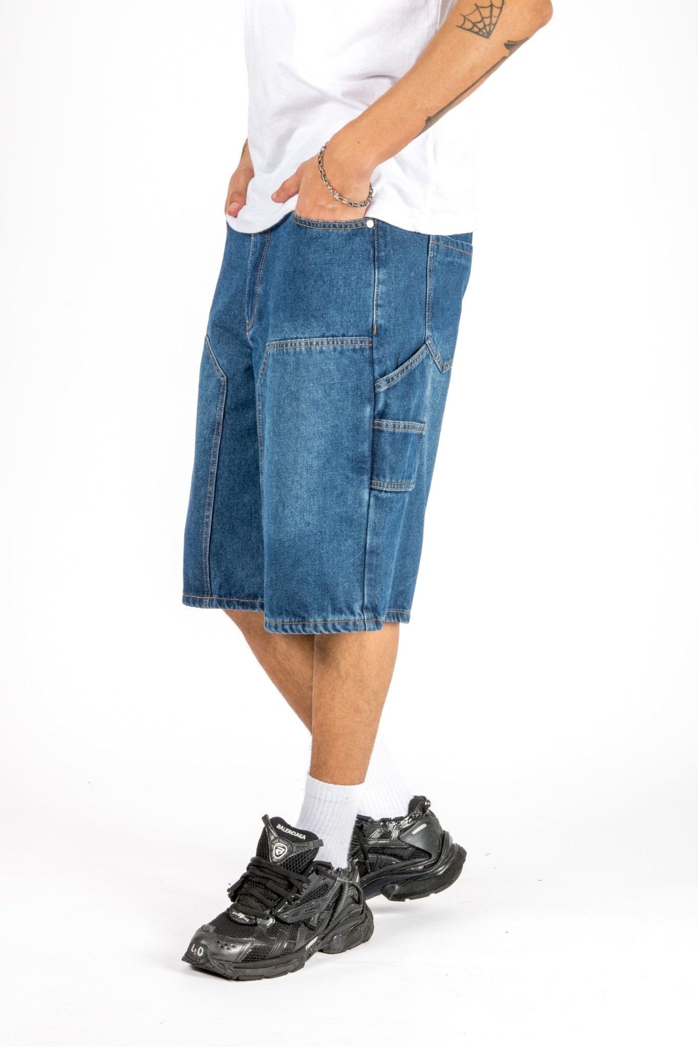 Mid Blue Relaxed Carpenter Jorts - Liquor n Poker